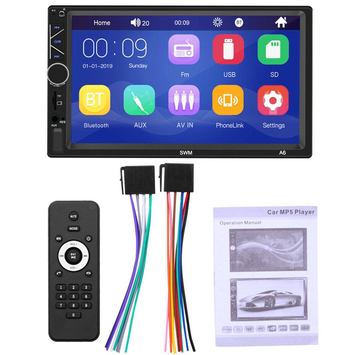 2DIN Car Stereo Radio MP5 Player Bluetooth Touchscreen iOS/Android Mirror Link - n