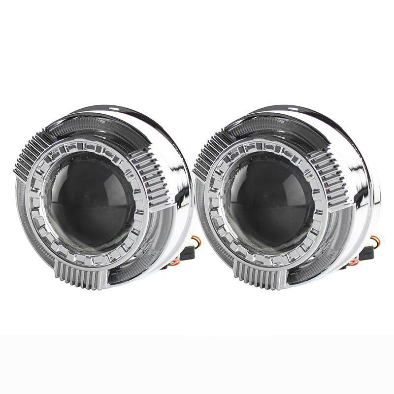 3 Car LED Light Angel Eye Projector Lens Headlight w/Cover SUV Demon Eyes IP65 v
