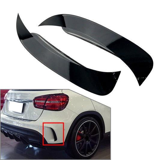 Rear Bumper Splitter Canard Air Vent Trim Fit for Benz GLA-Class X156 2013-20 Black