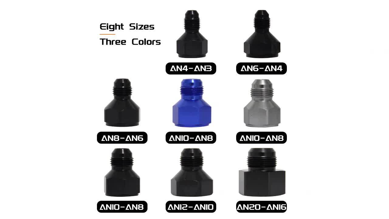 2PCS 12AN AN12 FEMALE to AN10 10AN MALE REDUCER EXPANDER HOSE FITTING ADAPTOR