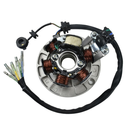 6-coil magnetic stator suitable for Lifan YX 140cc engine kick starter for off-road bicycles and all-terrain vehicles.