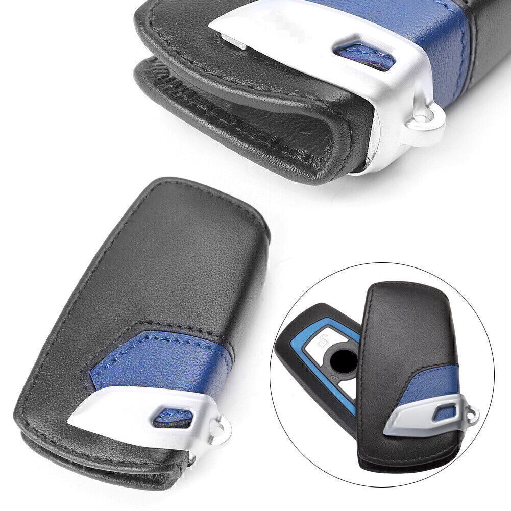 Auto Schl¨¹ssel Funkschl¨¹ssel Geh?use H¨¹lle Blau f¨¹r for BMW 3 5 7 Series X3 Leder