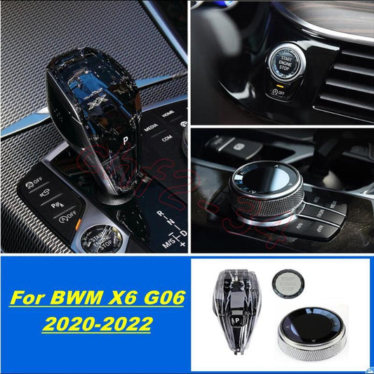 Fit for BMW X6 G06 2020-2022 Crystal Style Interior Gear Shift Knob Cover 3PCS