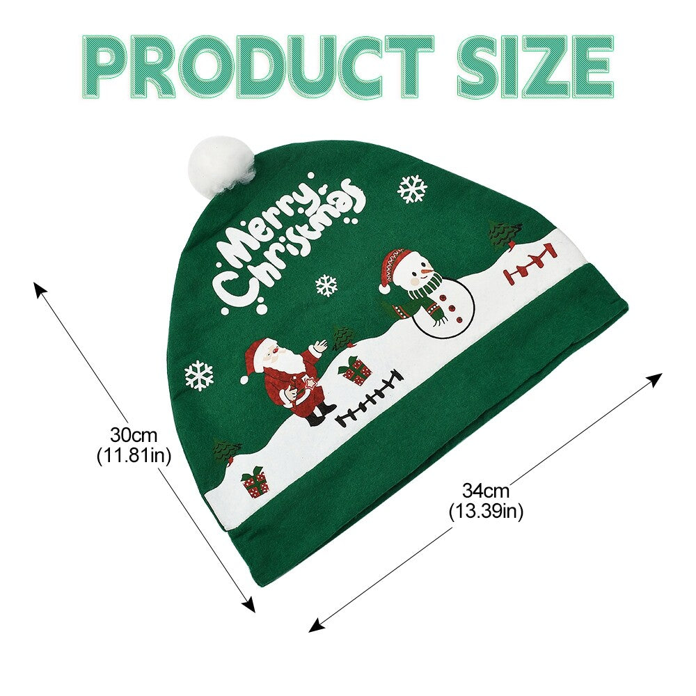 4pcs Santa Claus Hat For Car for Seat Auto Headrest Decor ProtectorSanta And Snowman