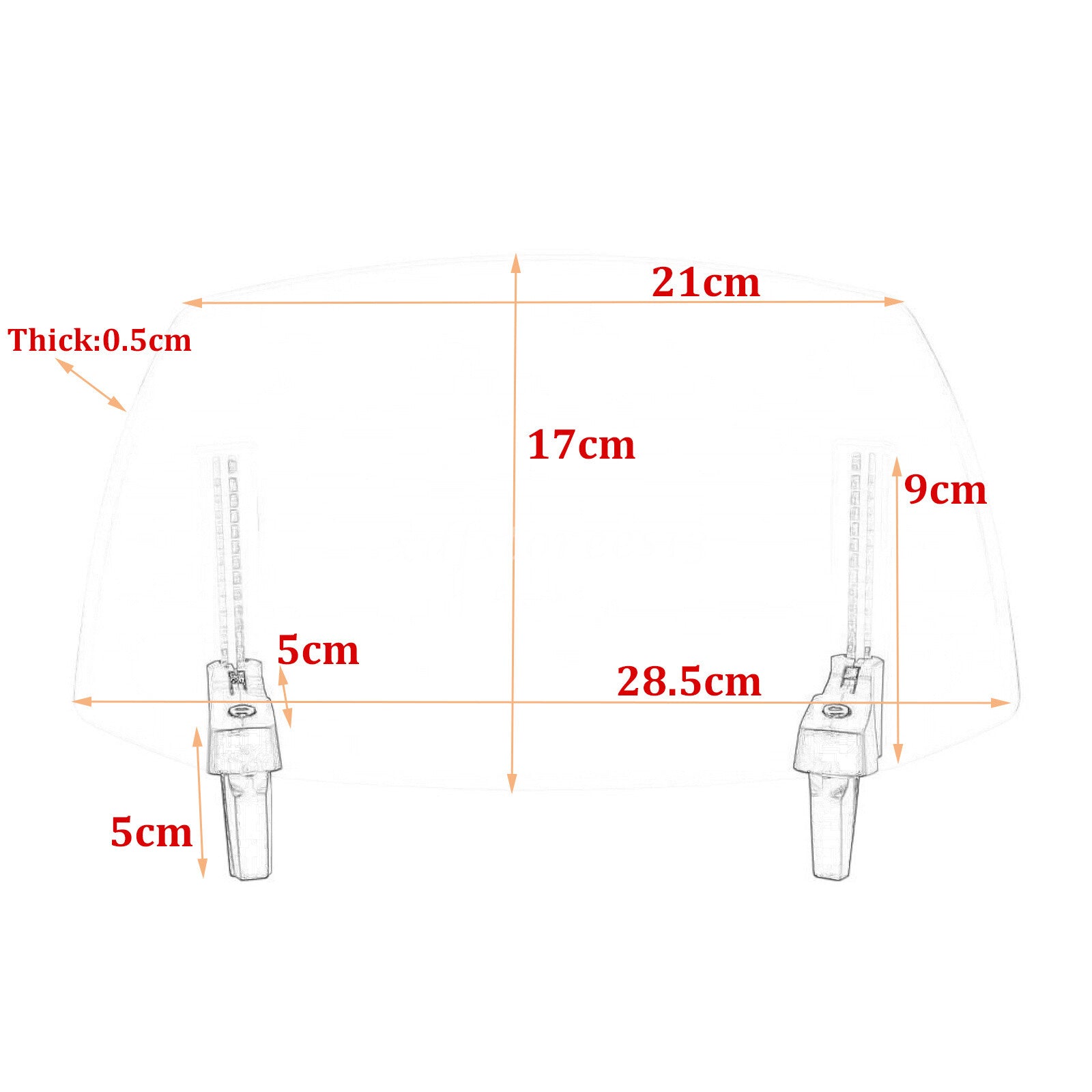 Motorcycle Clip on Windshield Adjustable Wind Screen Deflector Extension Spoiler Q