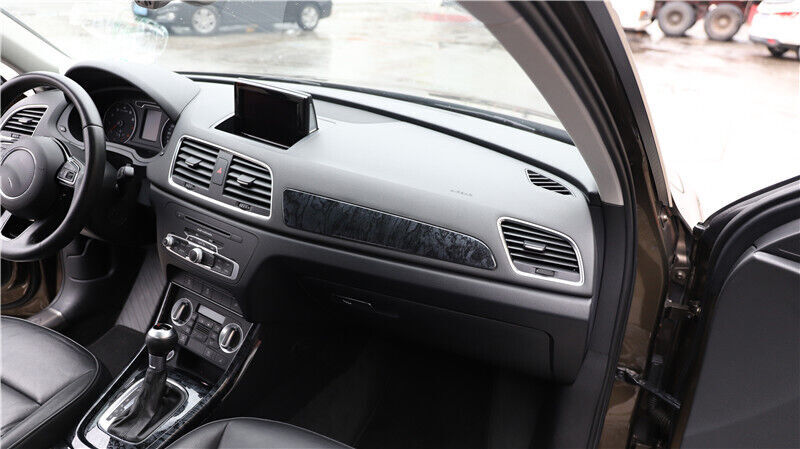 Car Inner Dashboard for Co -Pilot Strip Cover Trim Fit for Audi Q3 13-18 Black Wood