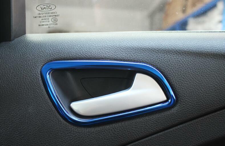 Blue Steel Inner Door Handle Cover Trim 4PCS Fit for Ford Escape Kuga 2013-2019