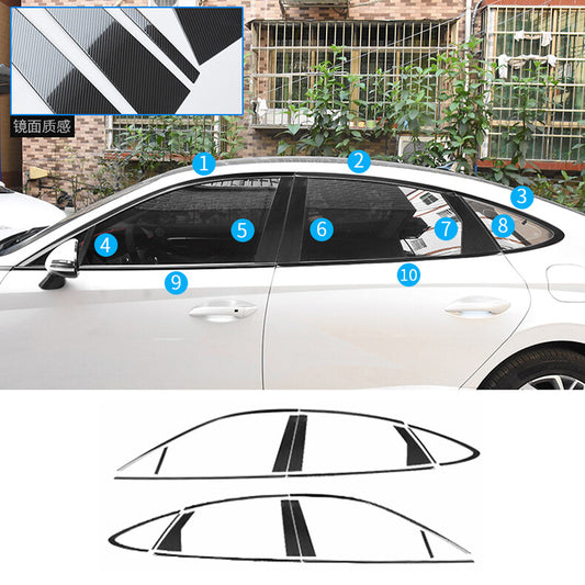 for Hyundai Sonata 2020-23 Carbon Fiber Car Window Sill Molding Strip Cover Trim