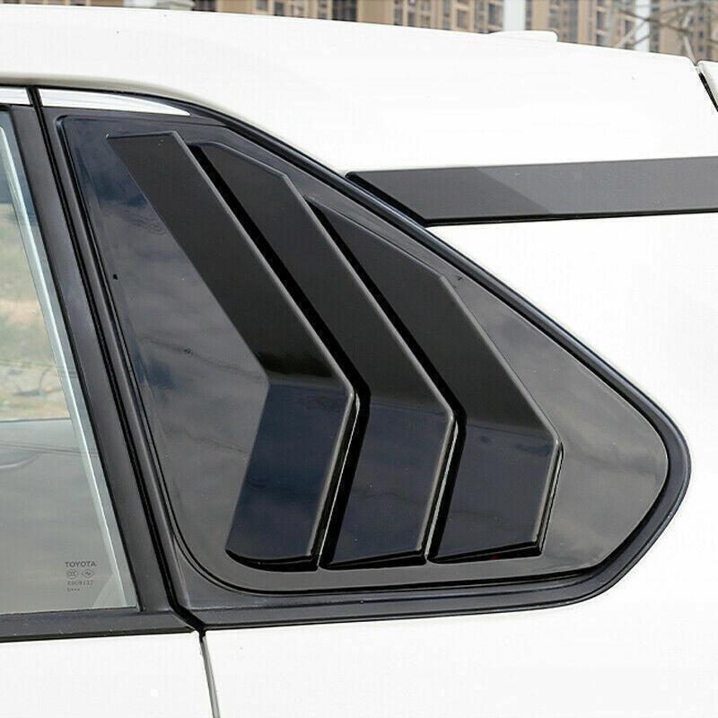 for Toyota RAV4 19-2023 Black Rear Window Louver Scoop Shutter Cover Trim 2X