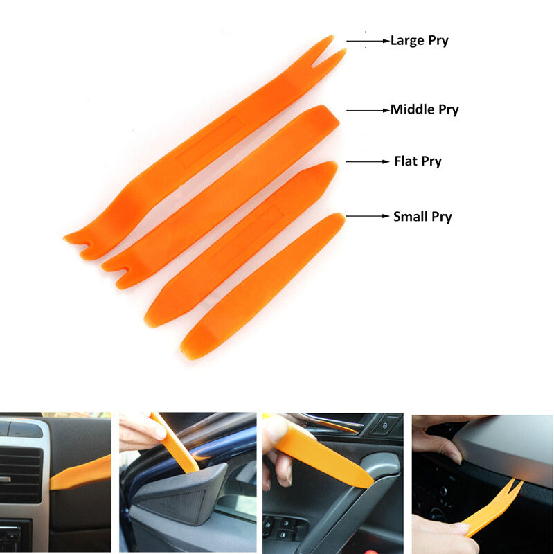 4pcs Auto Car Radio Door Clip Panel Trim Dash Audio Removal Installer Pry Tool