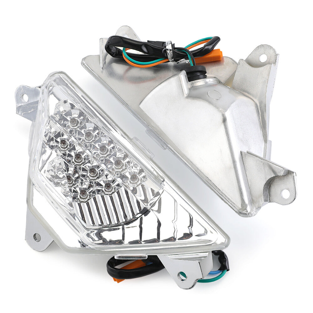 Front LED turn signals are compatible with for Kawasaki 250/300/400/650/1000 ZX-6R.