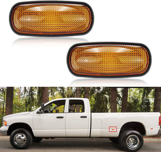 Amber Fender Side Marker Light Housing for 03-09 for Dodge for Ram 2500 3500 Twin - v