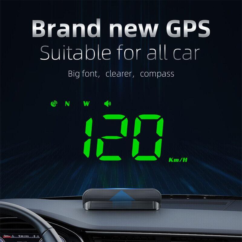 Car SUV Digital Speedometer HUD Head-Up Display Overspeed Warning Compass Driving - n