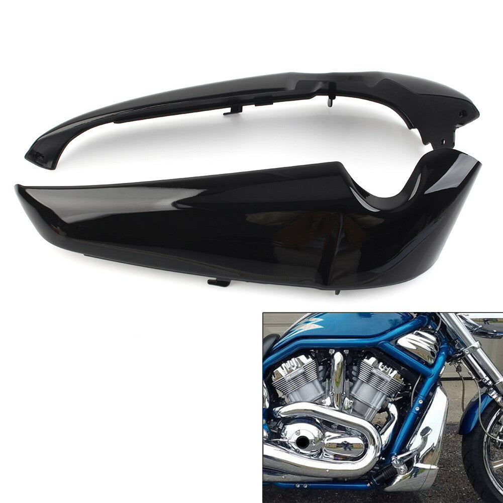 for Harley Davidson V Rod VROD VRSC 2001-Up Radiator Side Covers shrouds Black2x