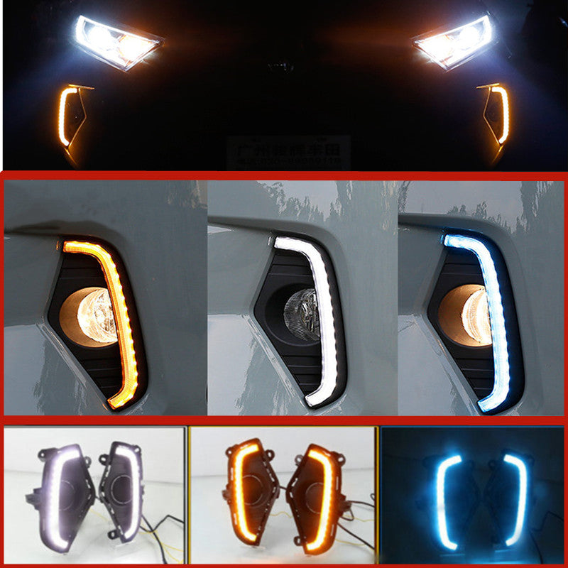 For RAV4 2019 2020DRL Daytime Running Light LED Fog Lamp w/ Turn Signal v