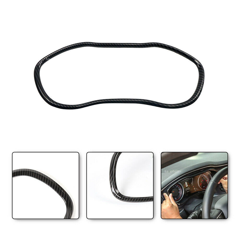 Dashboard Instrument Meter Frame Cover Trim Carbon Fiber for Dodge for Challenger