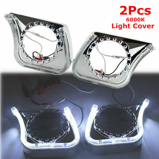 2-Pack Angel Eyes DRL Daytime Integrated Light Covers for Automotive 3-inch Headlights and Fog Lights n