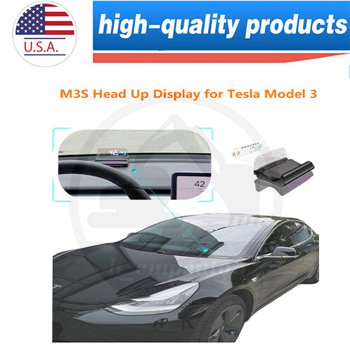 HUD Head-up Display OBD2  GPS Windscreen Speedometer for Tesla Model 3 12V Part