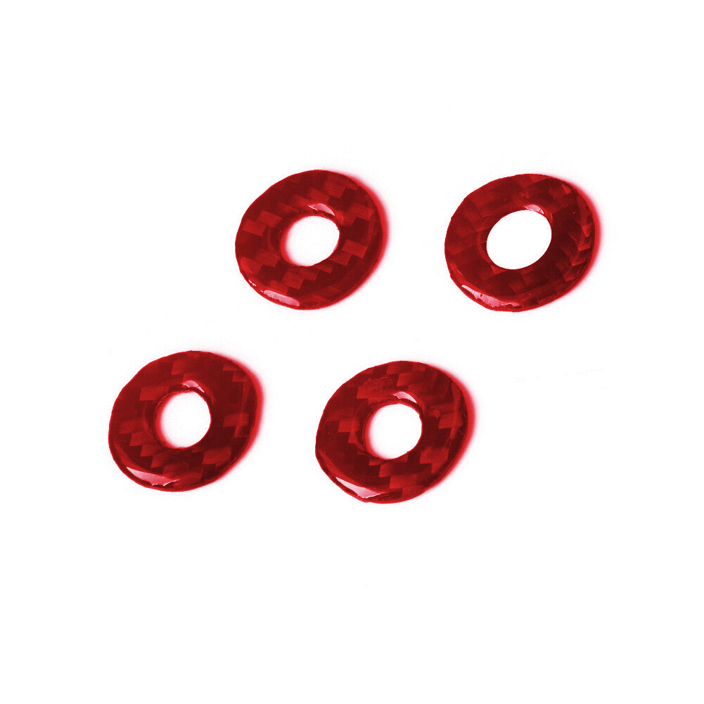 4Pcs Red Carbon Fiber Door's Locker Accent Cover Trim for Chrysler 300 2005-2007