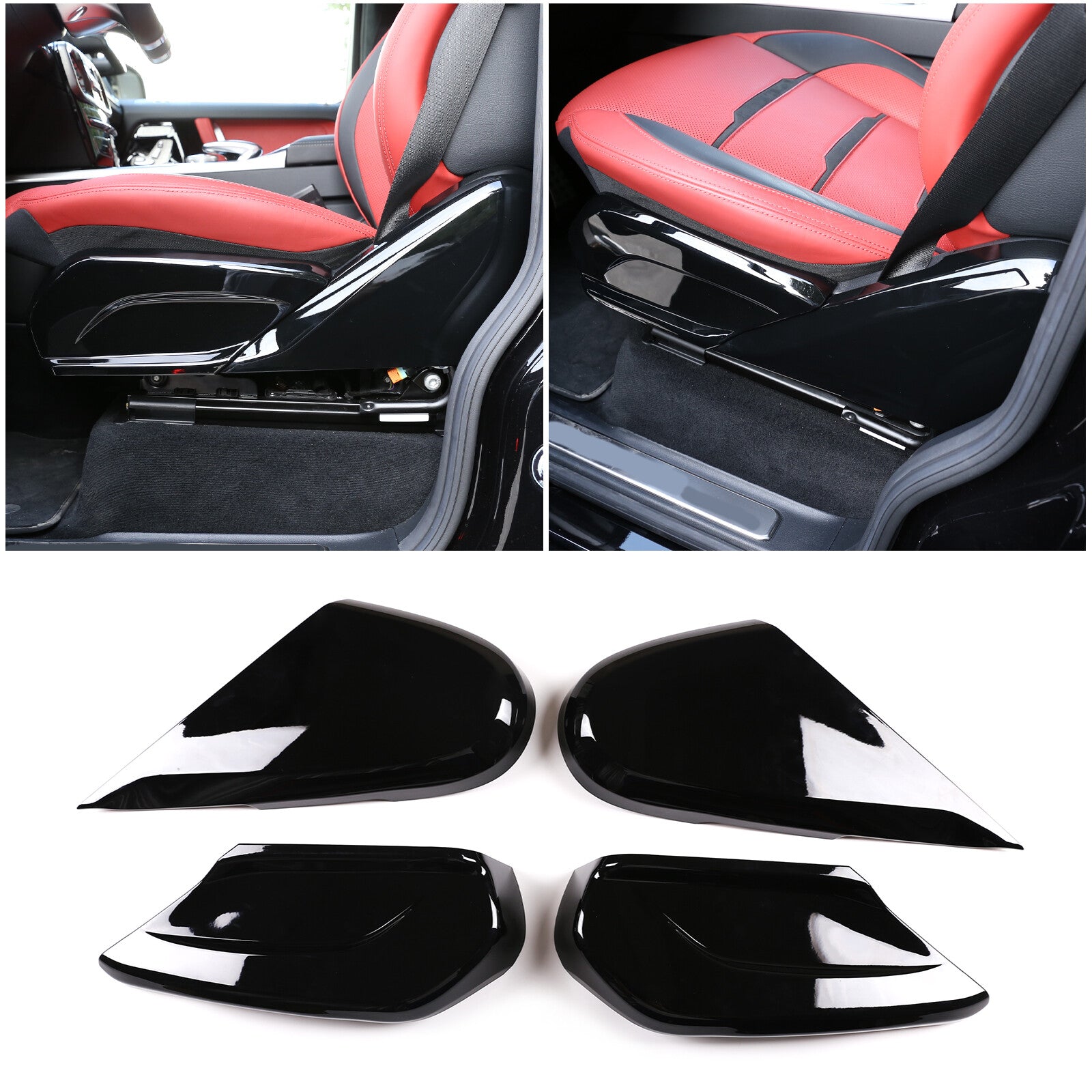 Gloss black side for seat panel cover trim for G-Class W464 2019-2023 4PCS n