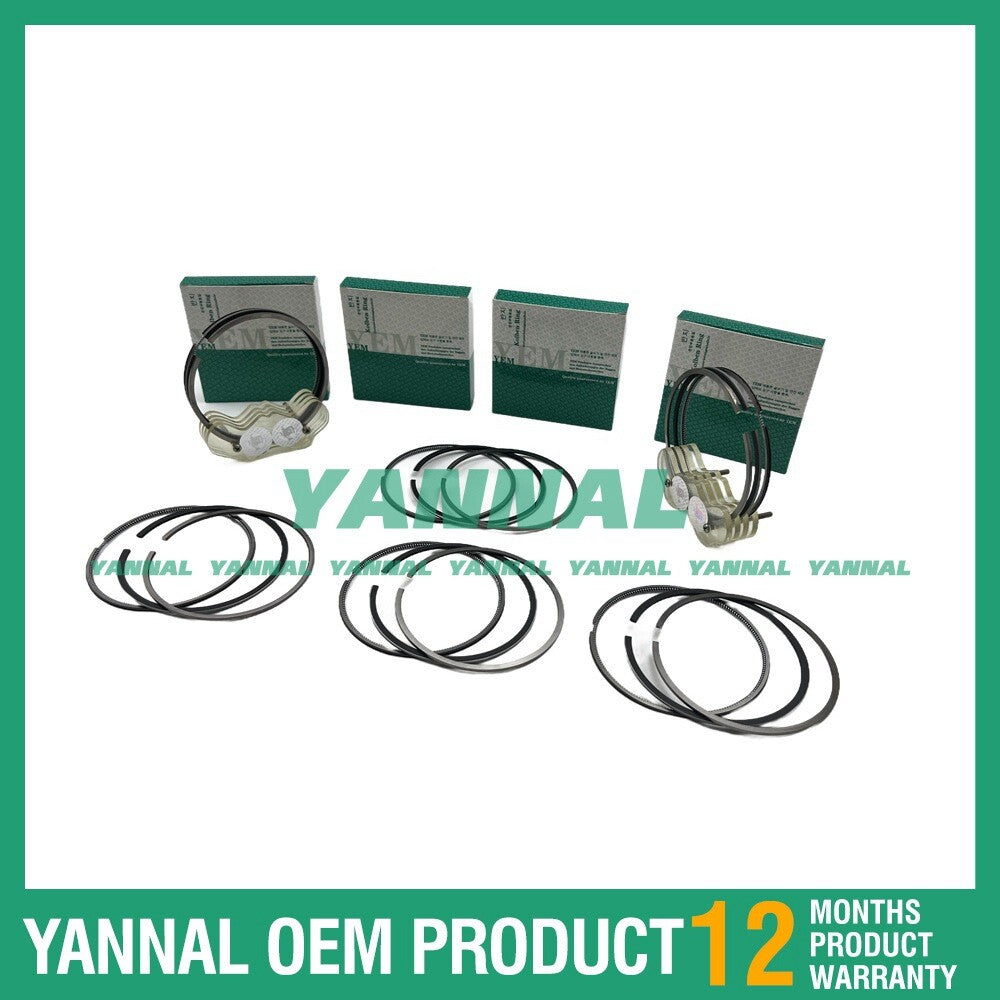 6 new J08E Piston Ring Kits, STD 112 mm, for Hino Excavator Engines