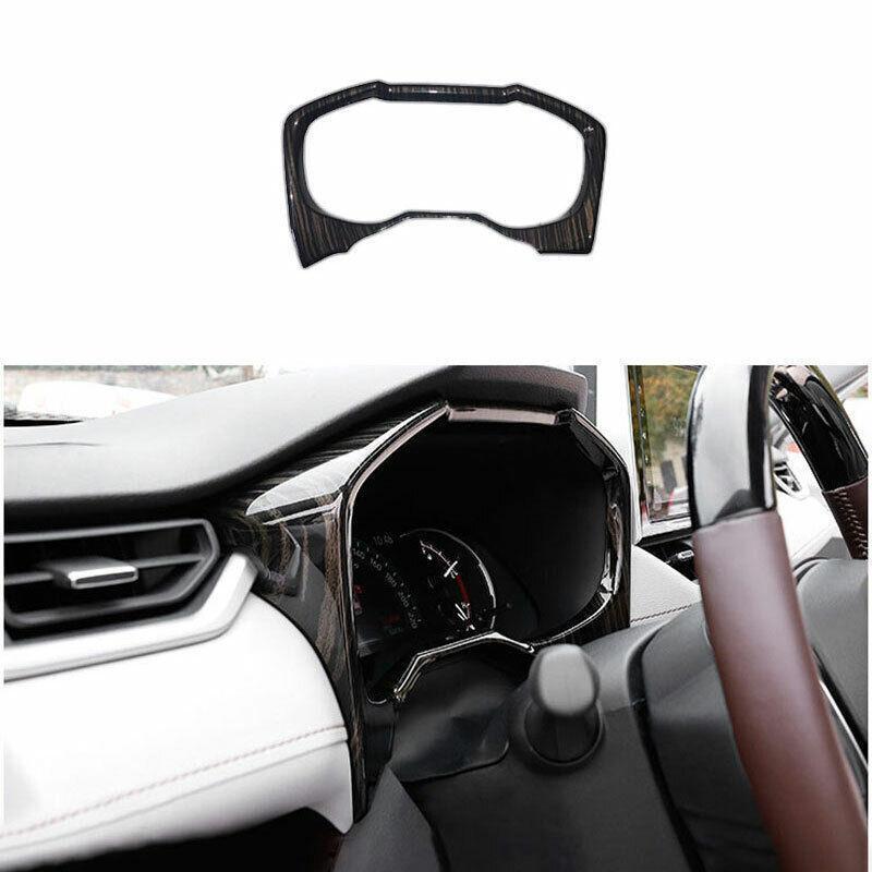 Black Wood Grain Dashboard Panel Frame Cover Trim 1PCS for Toyota RAV4 2019-2023