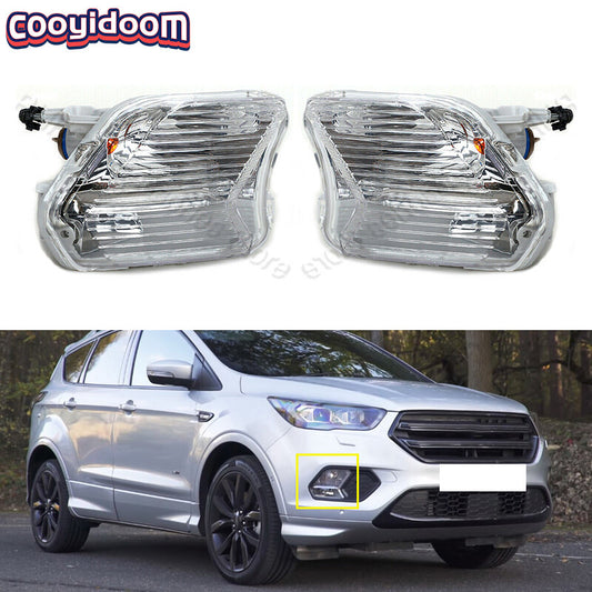 Suitable for Ford Escape Kuga 2017 - 2019 Front Fog Lights and Turn Signal Lights with Bulbs LHRH
