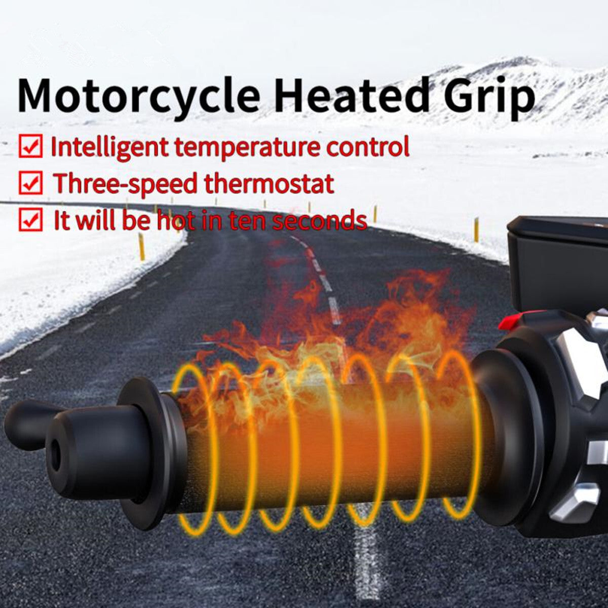 Motorcycle Heated Handlebar Covers Grips Magic Stickers Accessories Waterproof Q