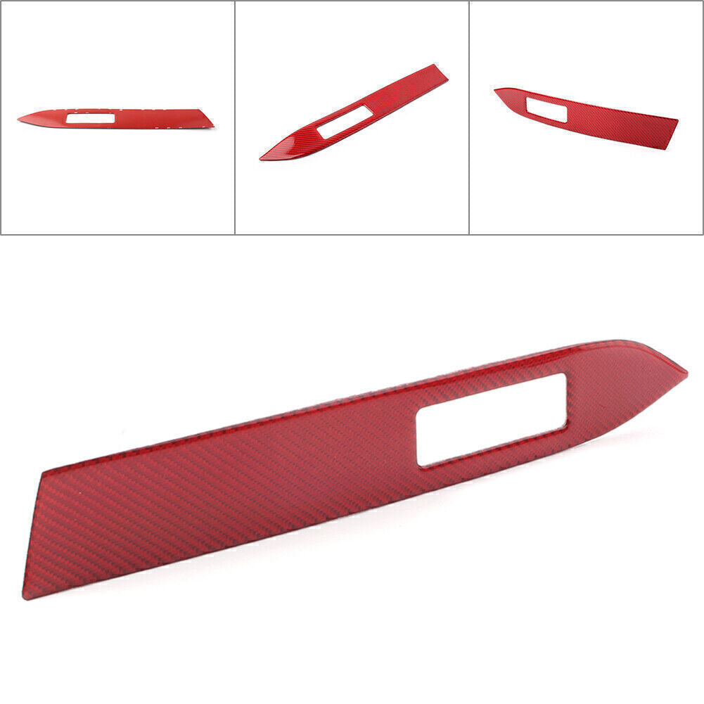 Red Carbon Fiber Copilot Dashboard Cover Trim Fit  for ford  for Mustang 15-19 Decor Panel Q