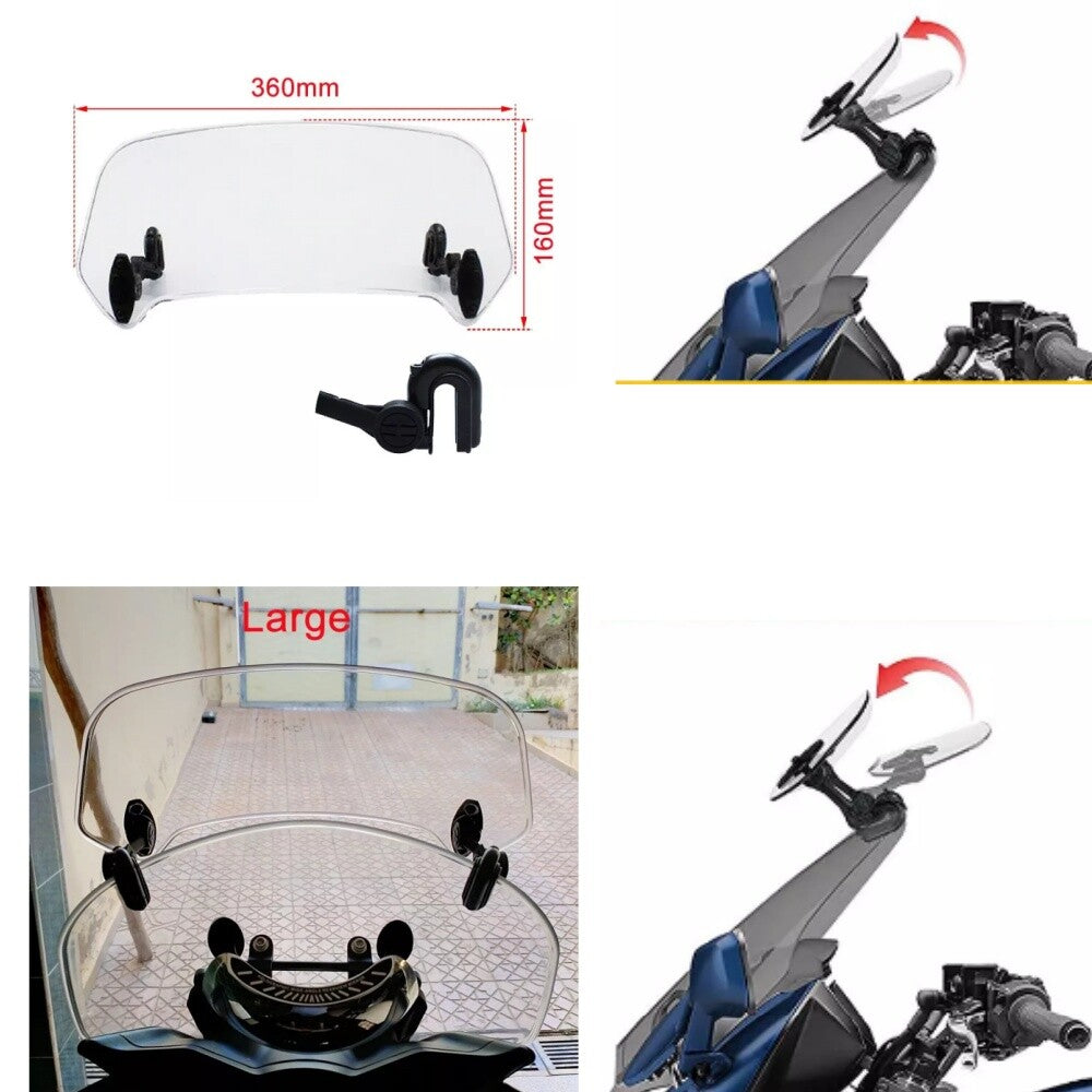 General Motorcycle Windshield Extended Adjustable Boiler Deflector Transparent n