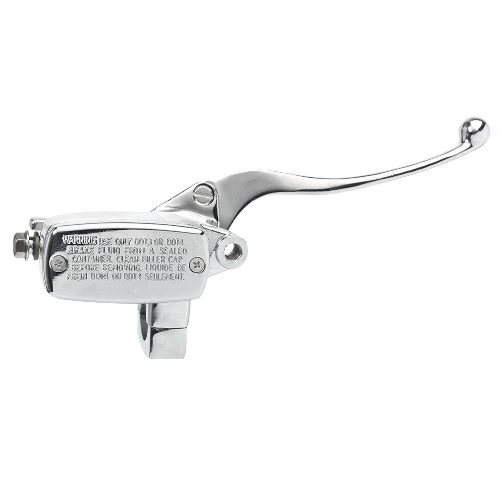 Motorcycle 1 Handlebar Chrome Hydraulic Brake Master Cylinder Lever Universal