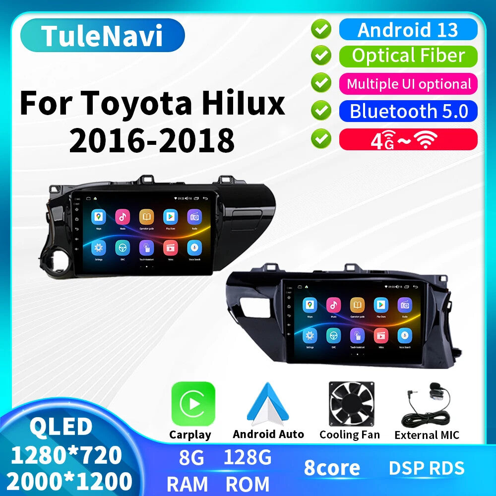 for Toyota Hilux Car Radio GPS Multimedia Player Screen Android Auto DSP Carplay
