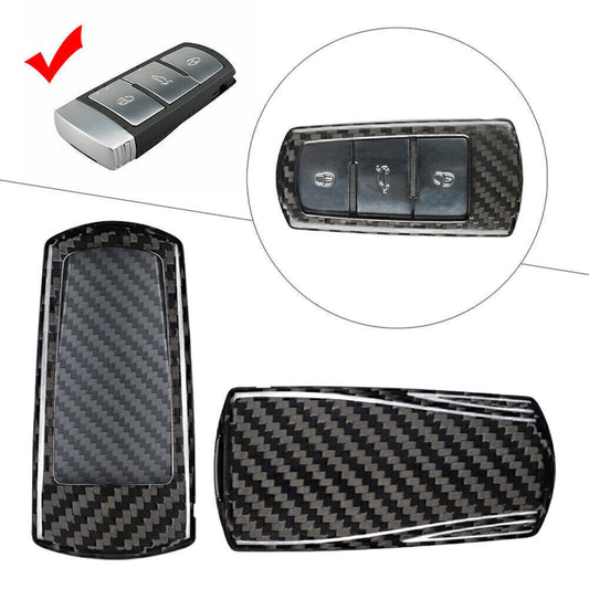 Carbon Fiber Black Keyless Fob for Smart Key Case Cover for 2009-12 for VW CC for Passat B6 Q