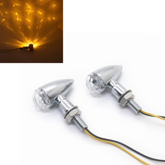 Chrome Metal LED for Mini Bullet Clear Spherical Lens Turn Signal Indicators Light Q