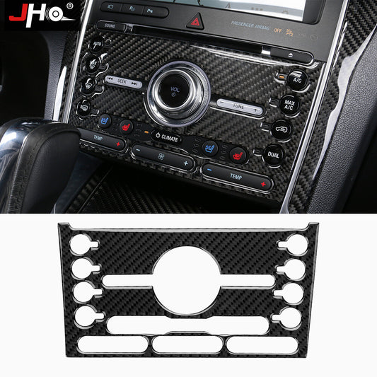 Car Real Carbon Fiber Central Control Button Frame Cover Decor for Ford Explorer