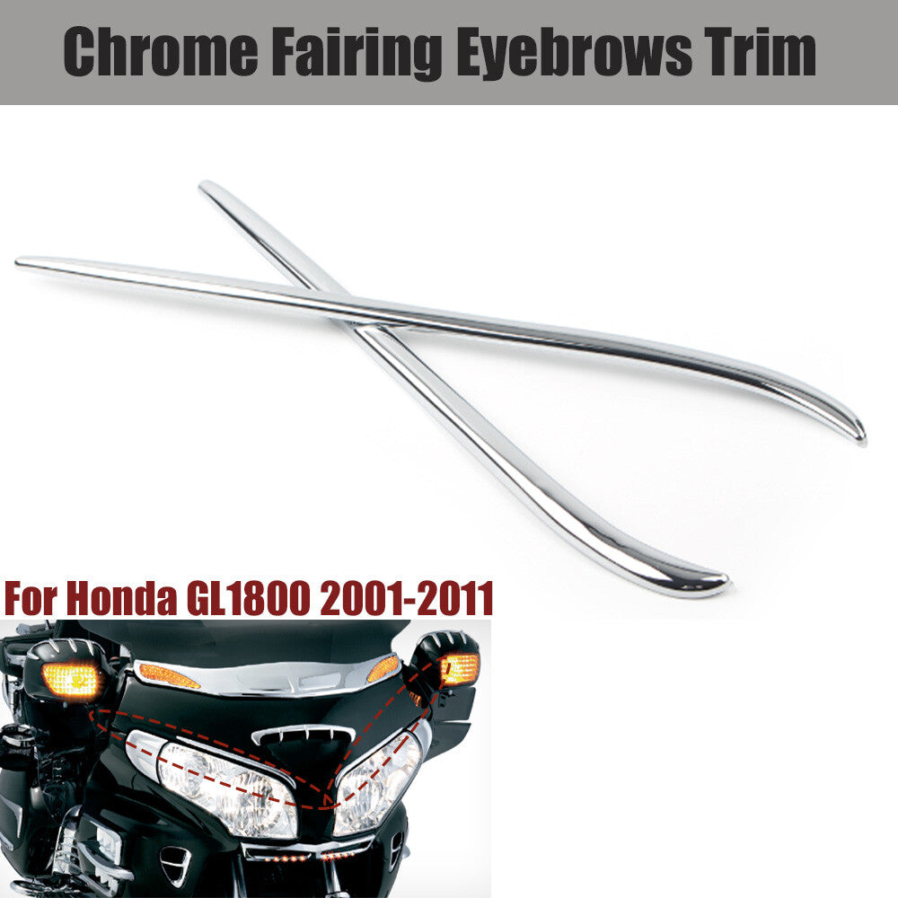 Front light styling eyebrow trim for Honda Goldwing GL1800 2001 - 2011 chrome- n
