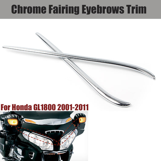 Front light styling eyebrow trim for Honda Goldwing GL1800 2001 - 2011 chrome- n