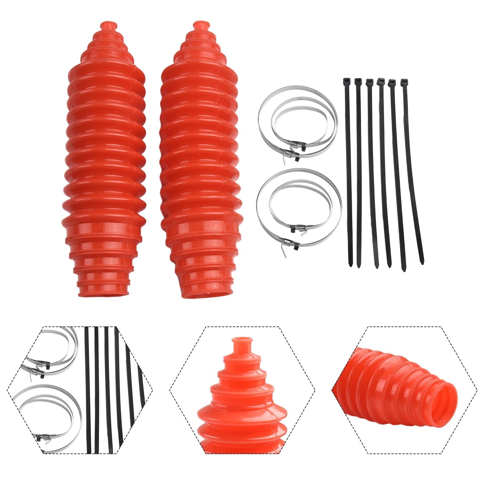 2 Set Silicone Rack And Pinion Steering Boot Pinion Boot Gaiter Kit