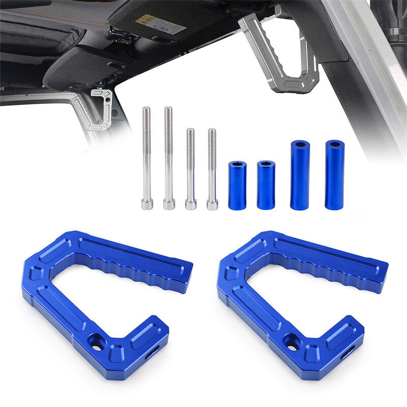 BLUE Front Rear Aluminum Grab Handles Grip Bar for 2007-2018 JK for Jeep for Wrangler