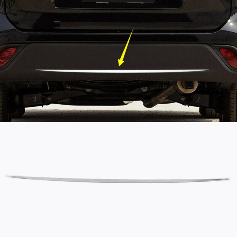Silver Steel Rear Bumper Cover Decor Strip Trim for Toyota Highlander 2020-2023