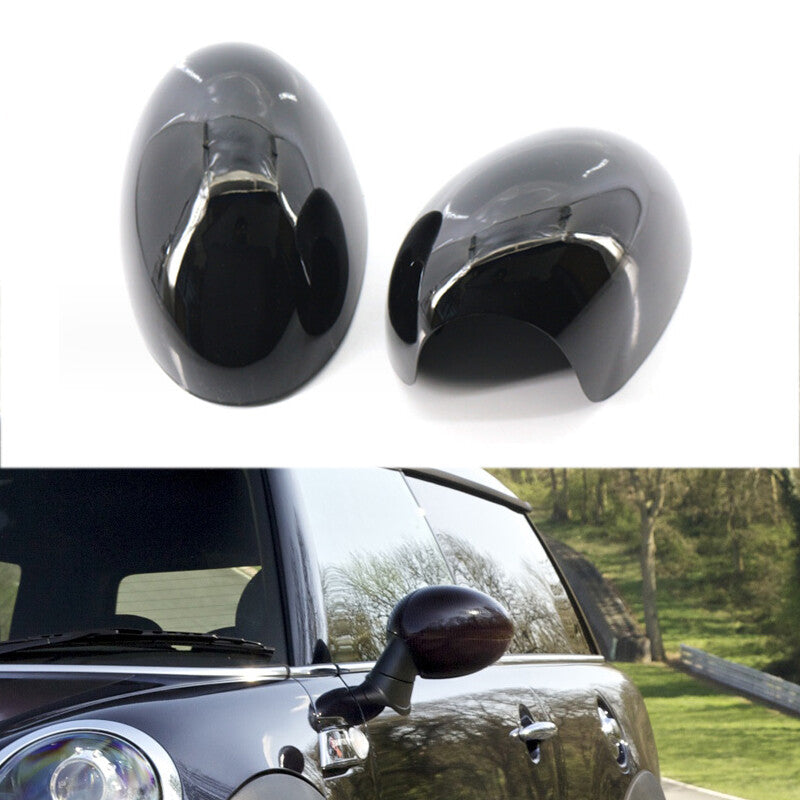 Pair for Mini Cooper R55 R56 Glossy Black Side View Manual Mirror Cover Caps
