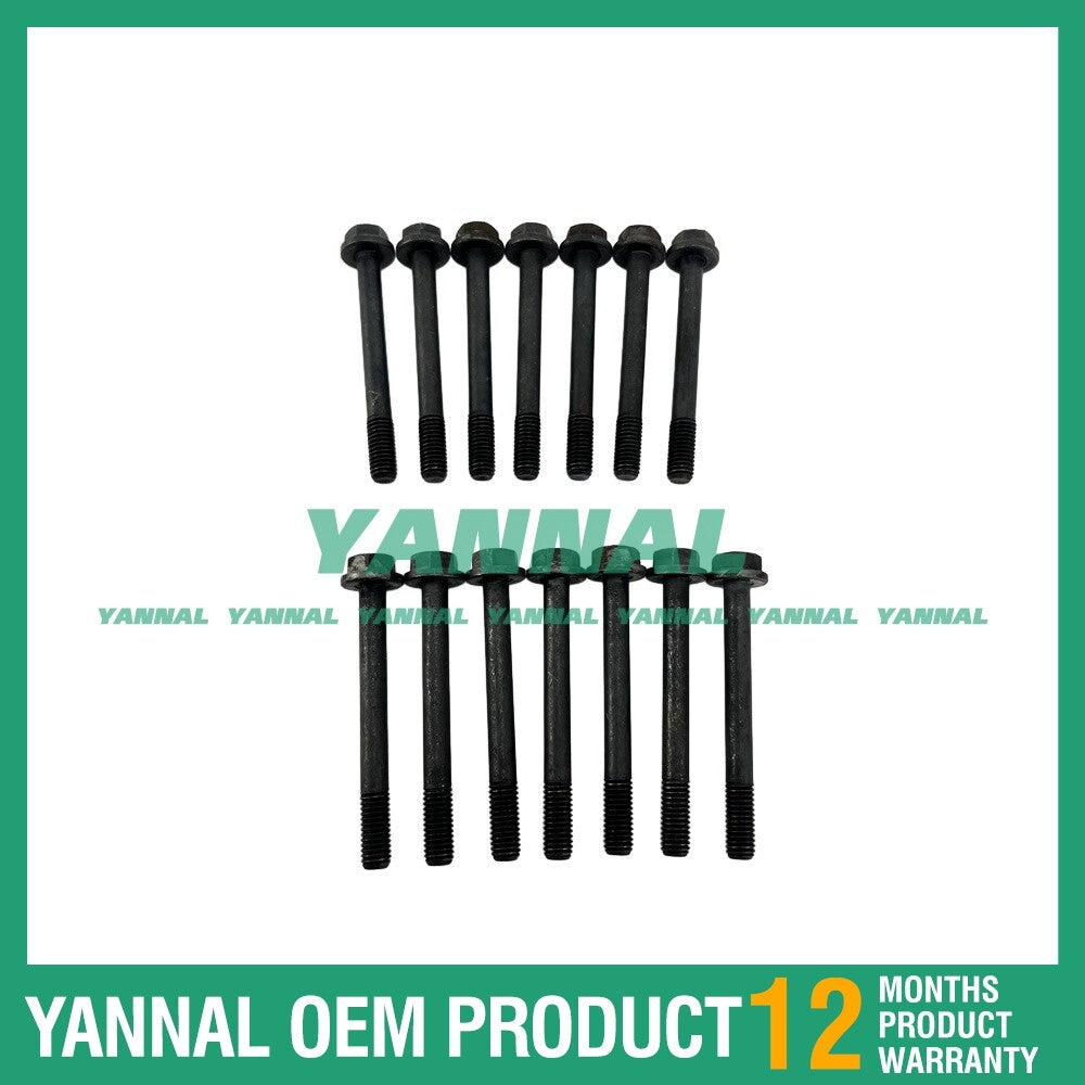 14 pieces of 3TNE68 cylinder head bolts 119266-01200 for engine parts.
