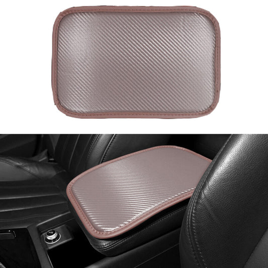 1Pc Carbon Fiber Car Center Console Armrest Mat Pad Cover New Accessory Brown