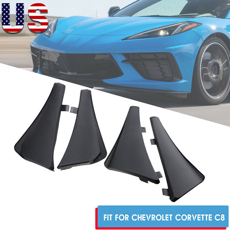 Extended carbon fiber front and rear splash guards for Corvette C8 20-22 XL Q