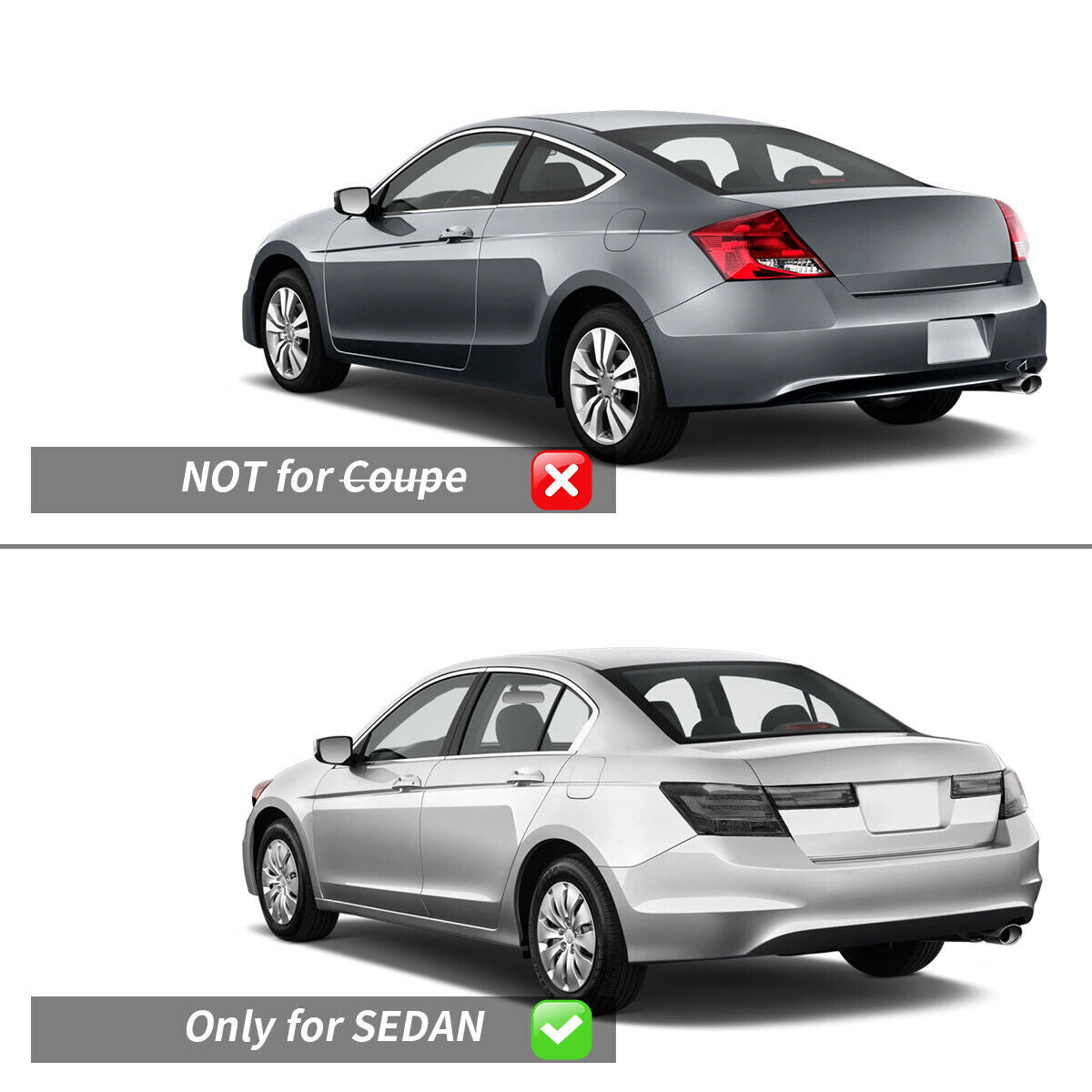 4P LED Tail Lights Rear Brake Lamps Replace for Honda ACCORD Sedan 4DR 2008-2012