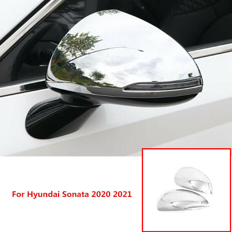 2Pcs Chrome Side Rearview Mirror Cover Trim for Hyundai Sonata 2020 2021 2022