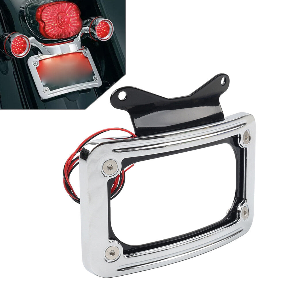 Rear Curved License Plate Frame +Light for Harley Touring Road Glide FLTRX 10-23 Q