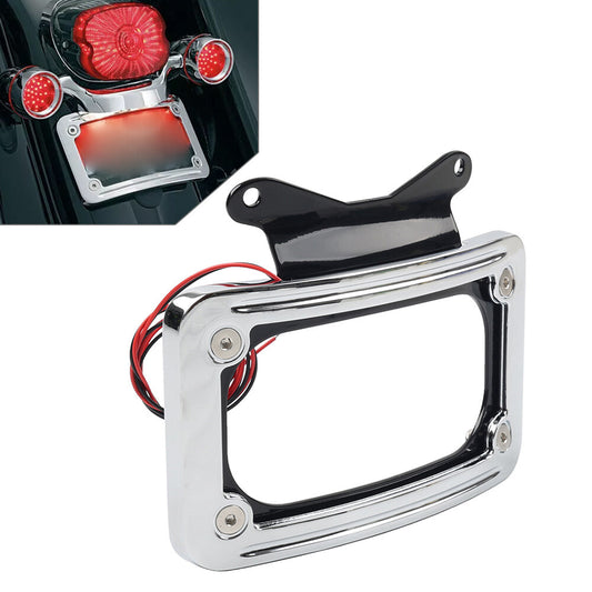 Rear Curved License Plate Frame +Light for Harley Touring Road Glide FLTRX 10-23 Q