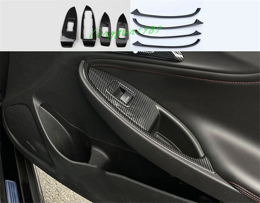 8X Carbon Fiber Look Inner Window Switch Cover Trim for Chevrolet Malibu 2016-24