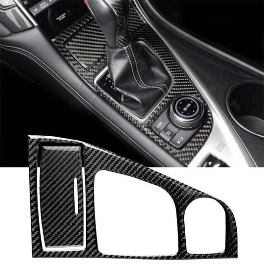 Fits for Infiniti Q50 Q60 14-19 Carbon Fiber Console Gear Shift Box Panel Cover Trim